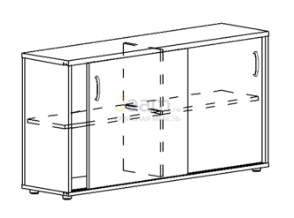 Мебель для персонала Офисный шкаф-купе низкий (для 2-х столов 80) 332 БП