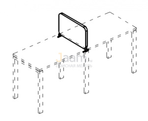 Мебель для персонала Экран настольный промежуточный тканевый с мягким наполнителем с кронштейнами Б 874 Г