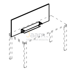 Мебель для персонала Экран настольный фронтальный для стола 100 с кабель-каналом Б 830 БП