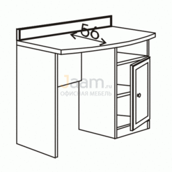 Мебель для гостиниц Стол с воротником с тумбой левой R6104V